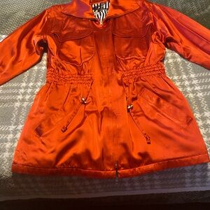 Women's Oranges Jacket silk like jacket with top from pockets and bottom pockets